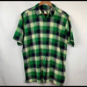 Patagonia Organic Cotton Green Black Plaid Shirt